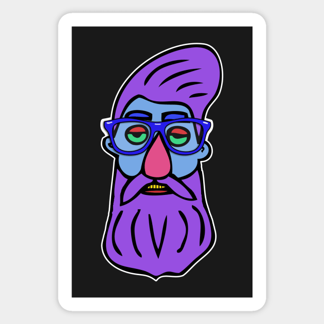 Hipster Head #6 Sticker by headrubble